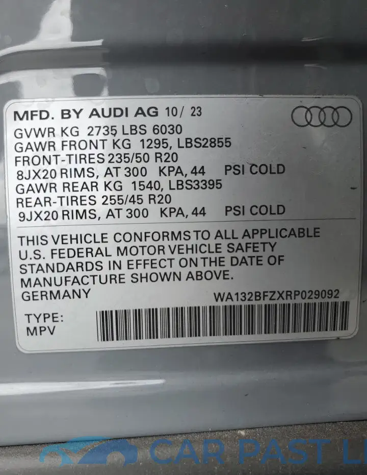 WA132BFZXRP029092# 12