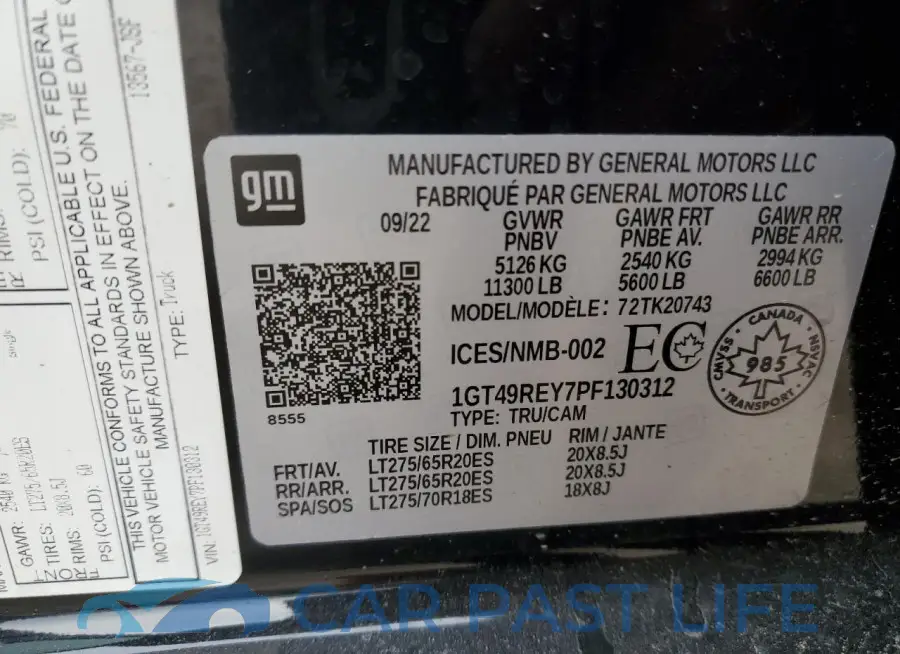 1GT49REY7PF130312# 12