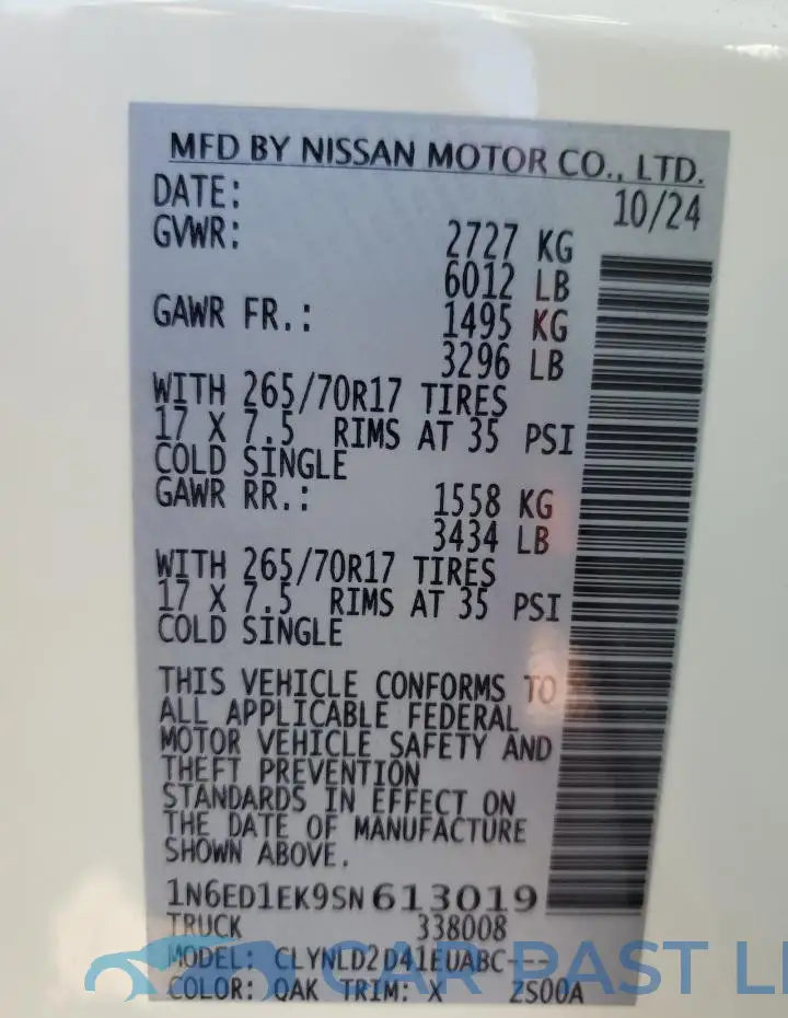 1N6ED1EK9SN613019# 13
