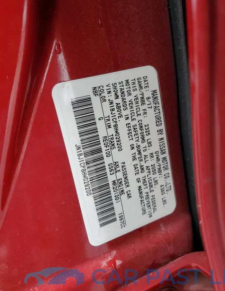 JN1BJ1CP8HW029200# 13