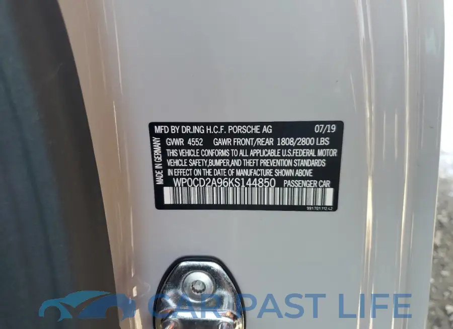 WP0CD2A96KS144850# 13
