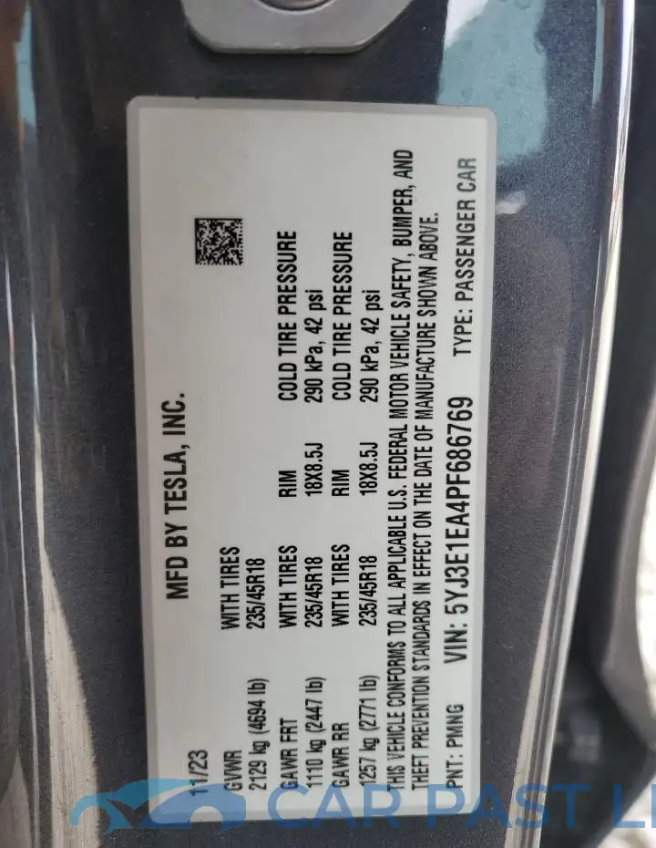 5YJ3E1EA4PF686769# 12