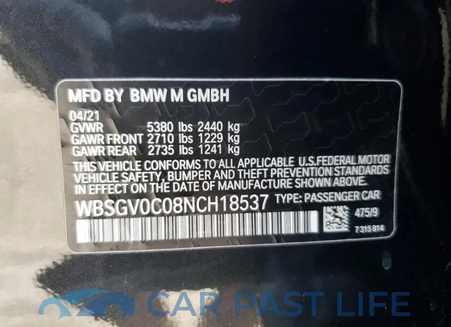 WBSGV0C08NCH18537# 13
