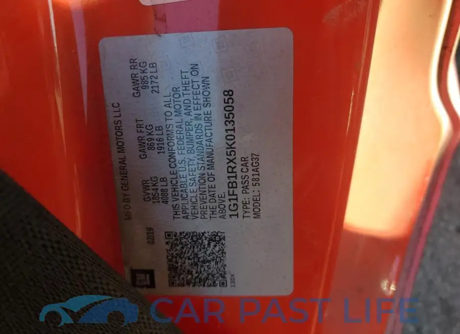 1G1FB1RX5K0135058# 12