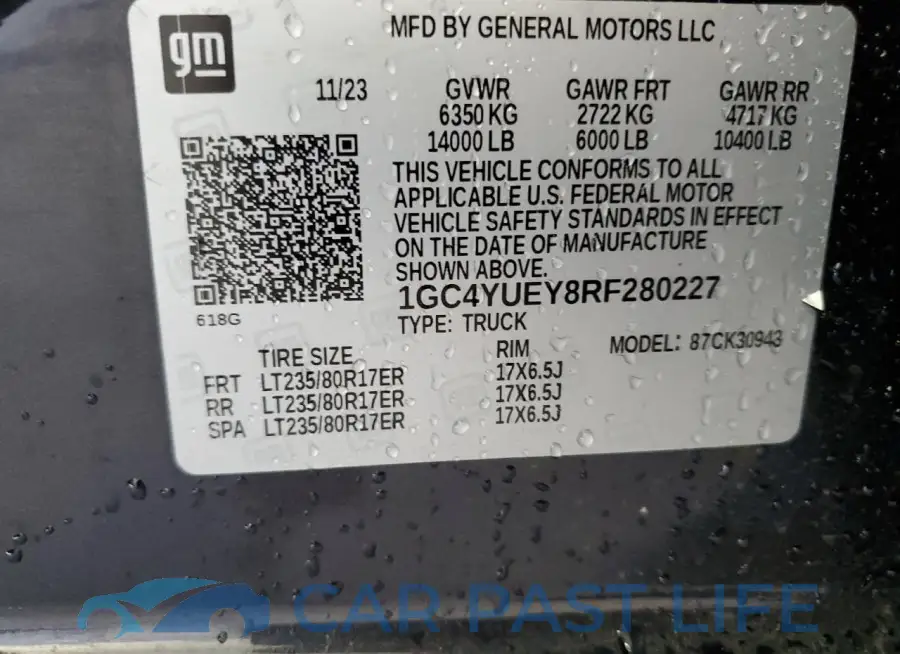 1GC4YUEY8RF280227# 13