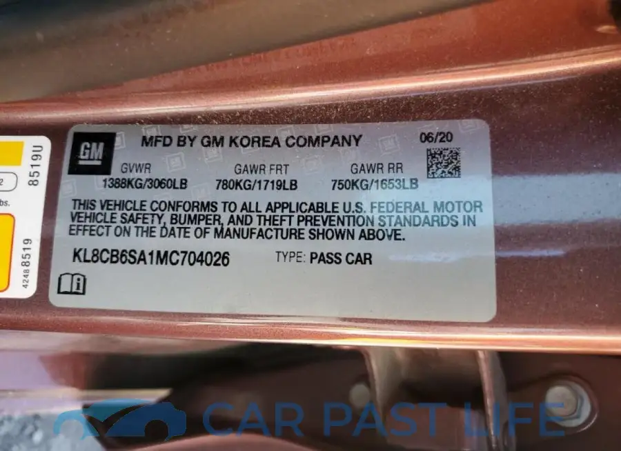 KL8CB6SA1MC704026# 12