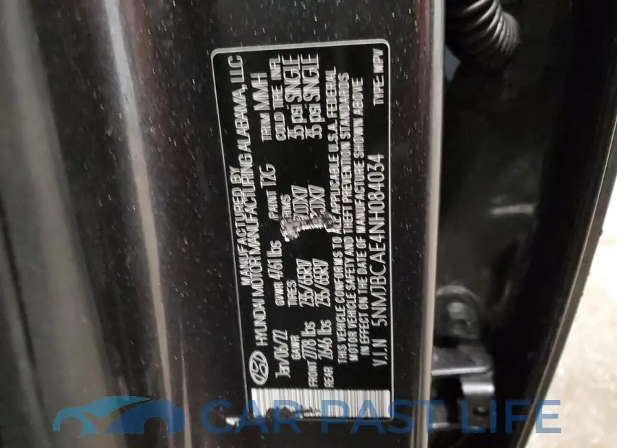 5NMJBCAE4NH084034# 13