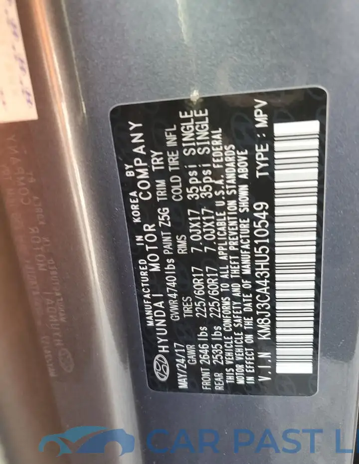 KM8J3CA43HU510549# 13