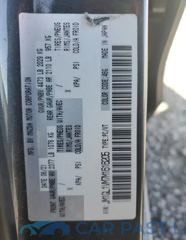 JM1GL1VM7M1616205# 13