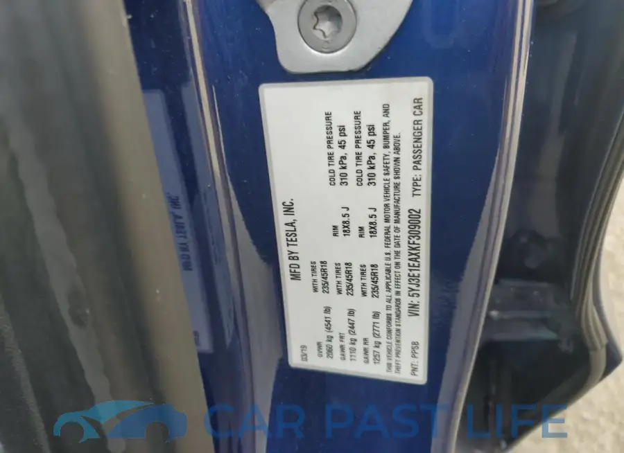 5YJ3E1EAXKF309002# 12
