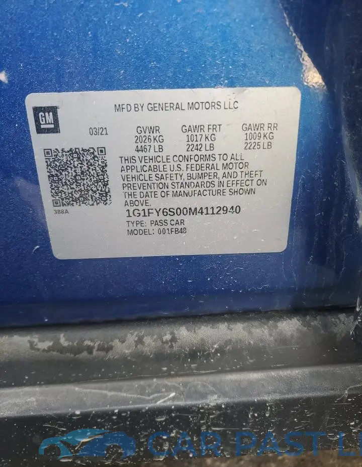 1G1FY6S00M4112940# 12