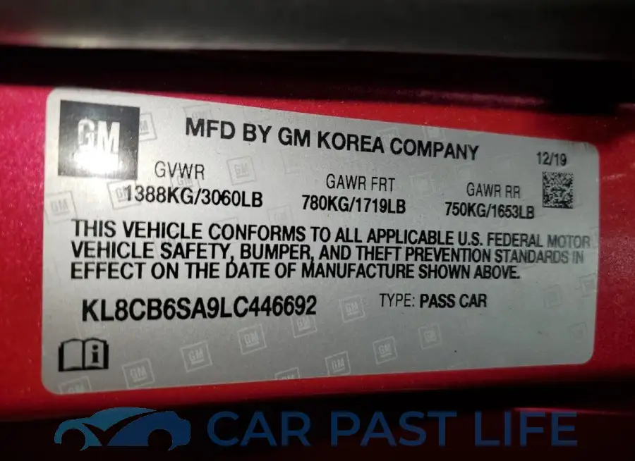 KL8CB6SA9LC446692# 12