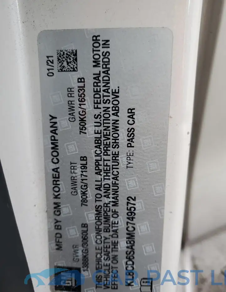 KL8CD6SA8MC749572# 12
