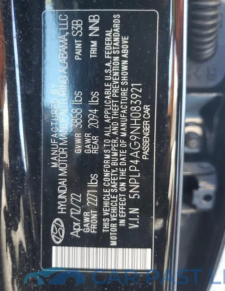 5NPLP4AG9NH083921# 13