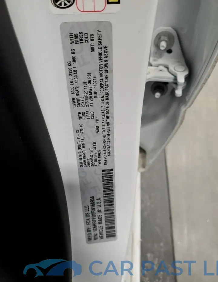 1C6RRFFG0RN168958# 12