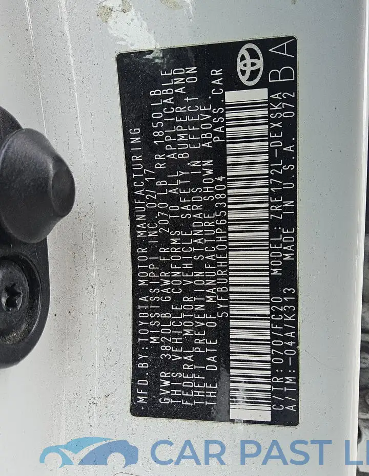 5YFBURHE0HP653804# 12