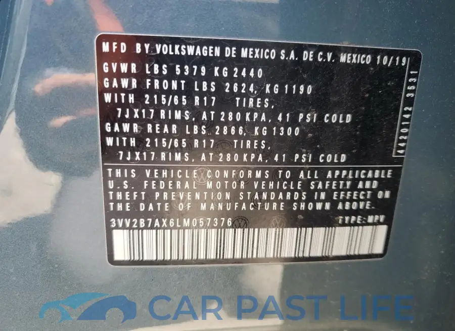 3VV2B7AX6LM057376# 13