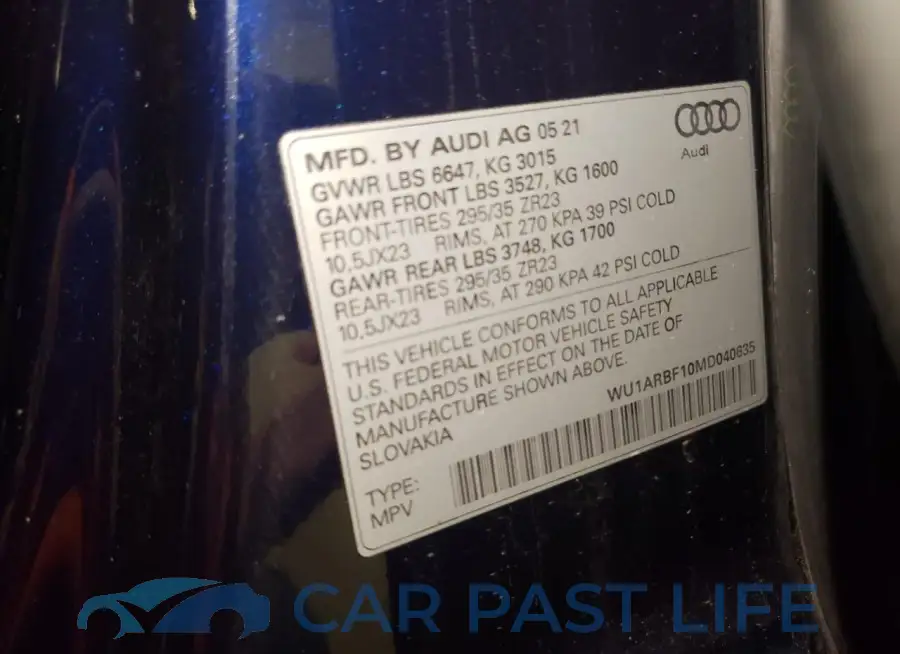 WU1ARBF10MD040635# 13