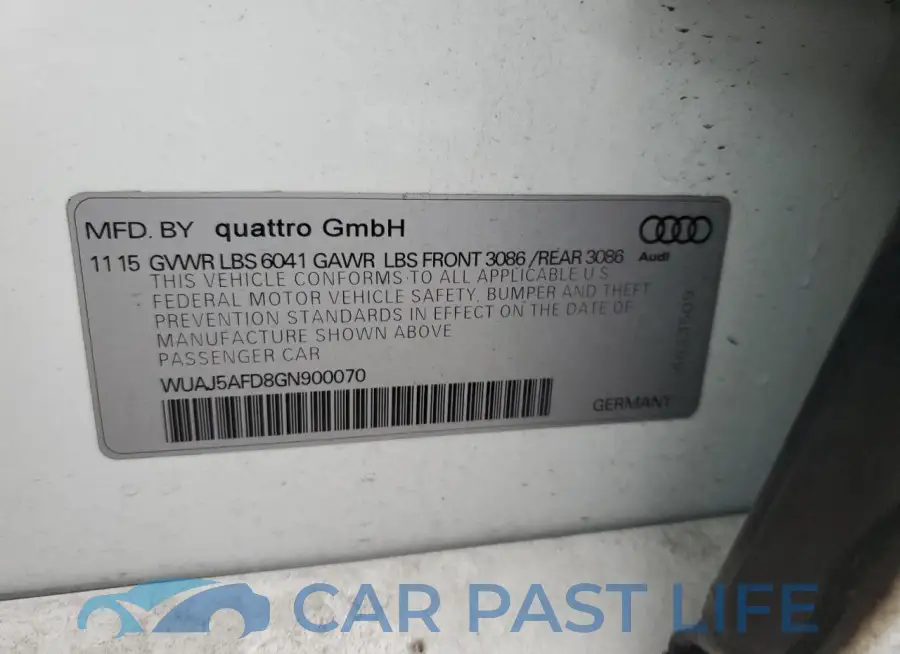 WUAJ5AFD8GN900070# 12