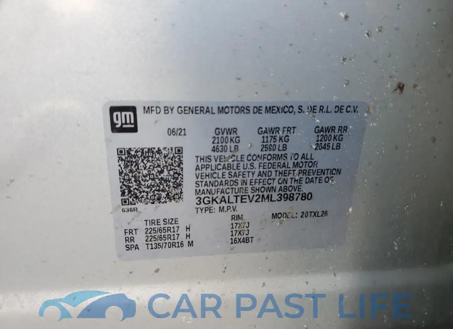 3GKALTEV2ML398780# 13