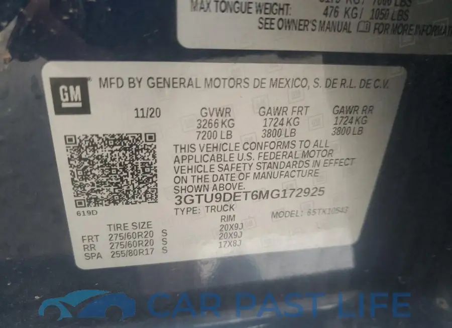 3GTU9DET6MG172925# 12