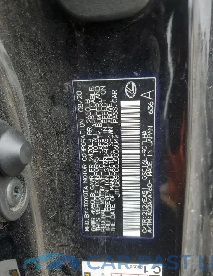 JTHD85EC0L5006042# 12