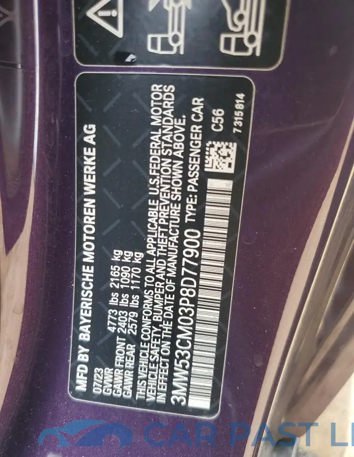3MW53CM03P8D77900# 12