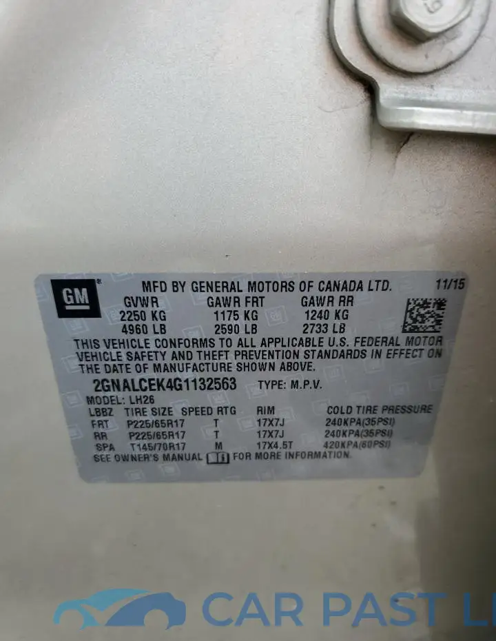 2GNALCEK4G1132563# 13
