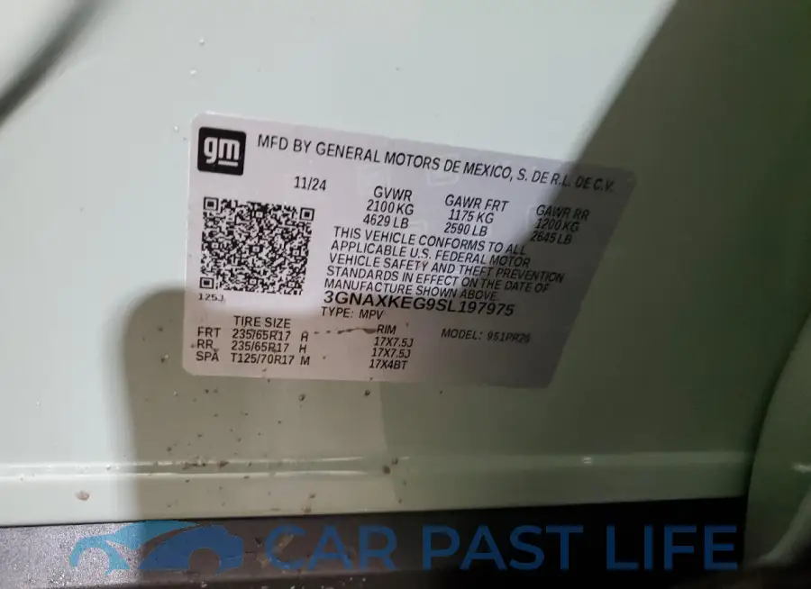 3GNAXKEG9SL197975# 13