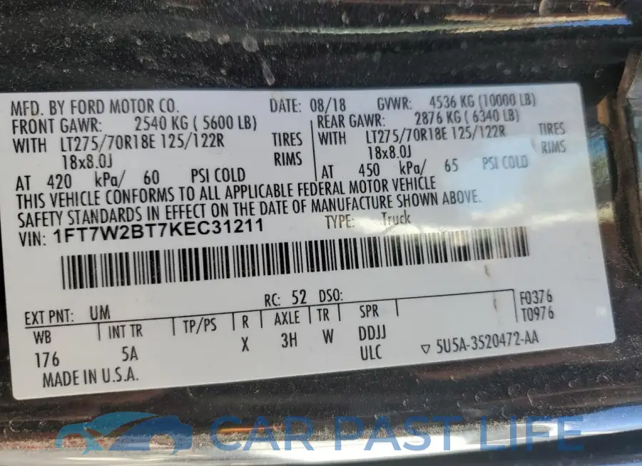 1FT7W2BT7KEC31211# 12