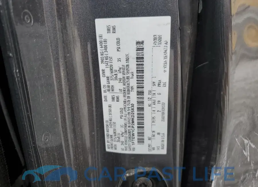 1FTEW1CP2MKD25830# 12