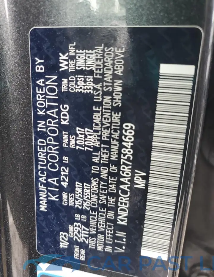 KNDERCAA6R7584669# 13
