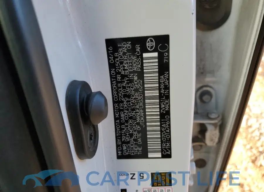 JTDKARFUXG3016252# 12