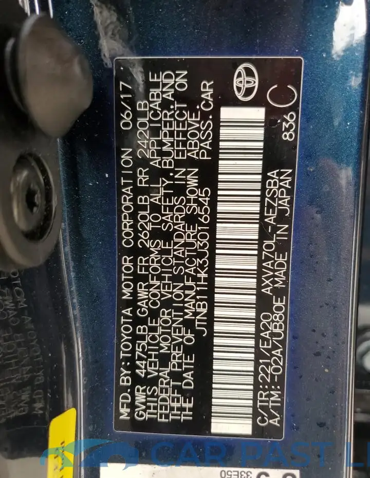 JTNB11HK3J3016545# 12
