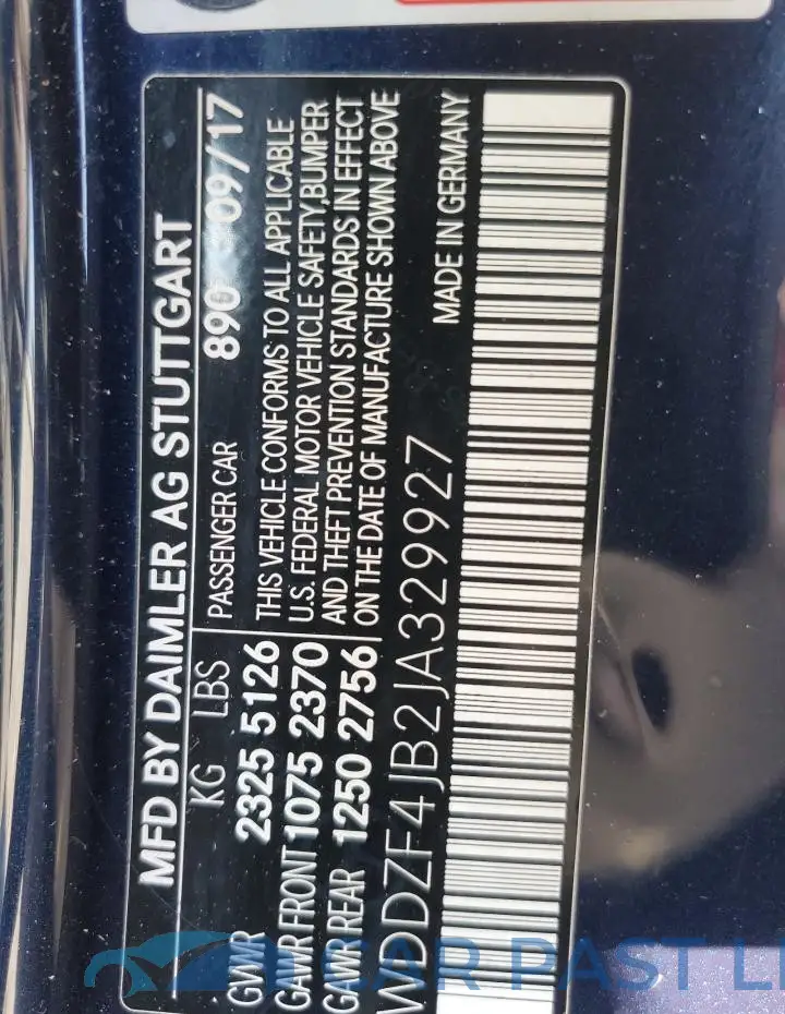 WDDZF4JB2JA329927# 12