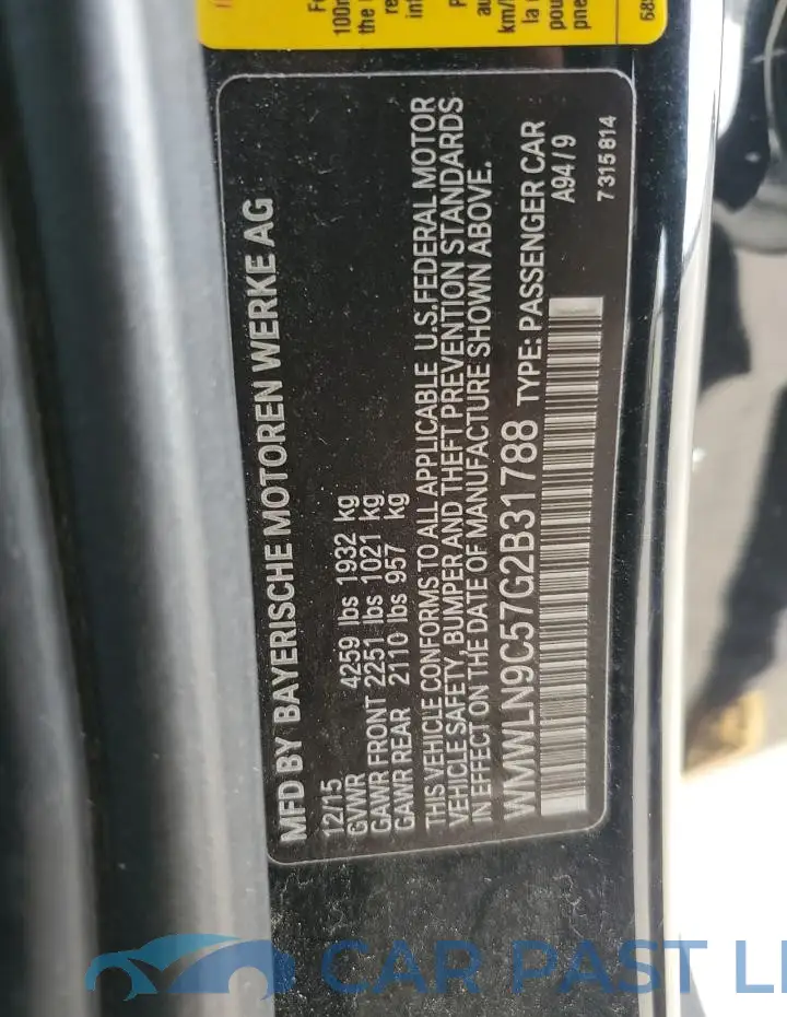 WMWLN9C57G2B31788# 13