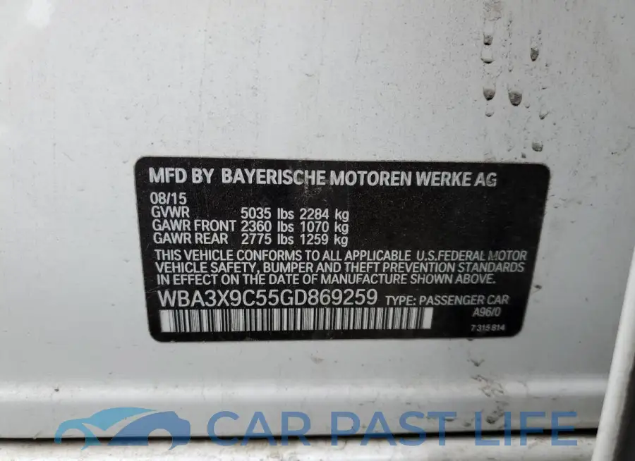 WBA3X9C55GD869259# 13