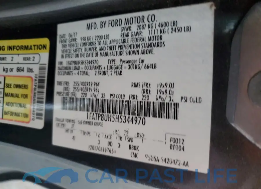 1FATP8UH5H5344970# 12
