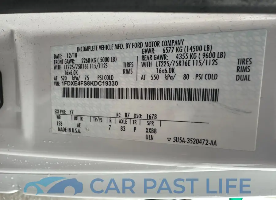 1FDXE4FS8KDC19330# 10