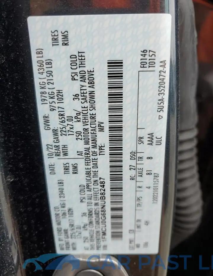 1FMCU0G68NUB82487# 13