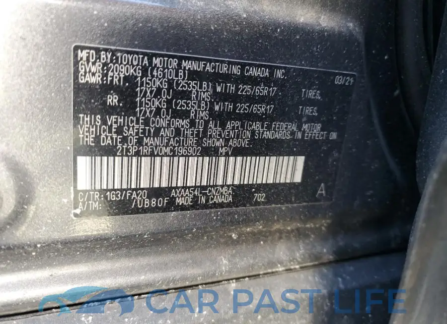 2T3P1RFV0MC196902# 13