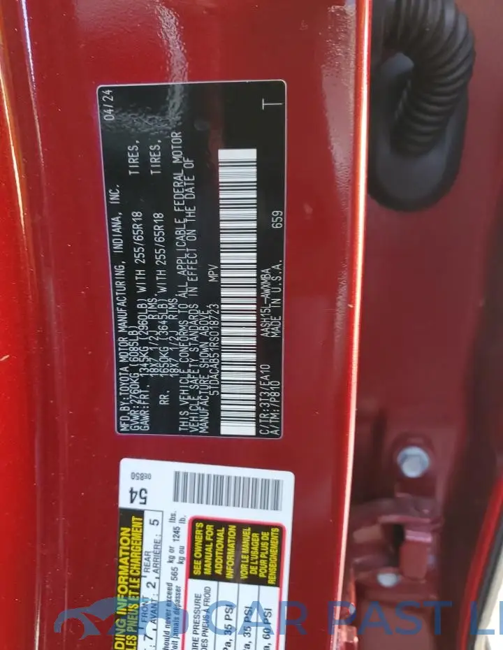 5TDACAB51RS018723# 13