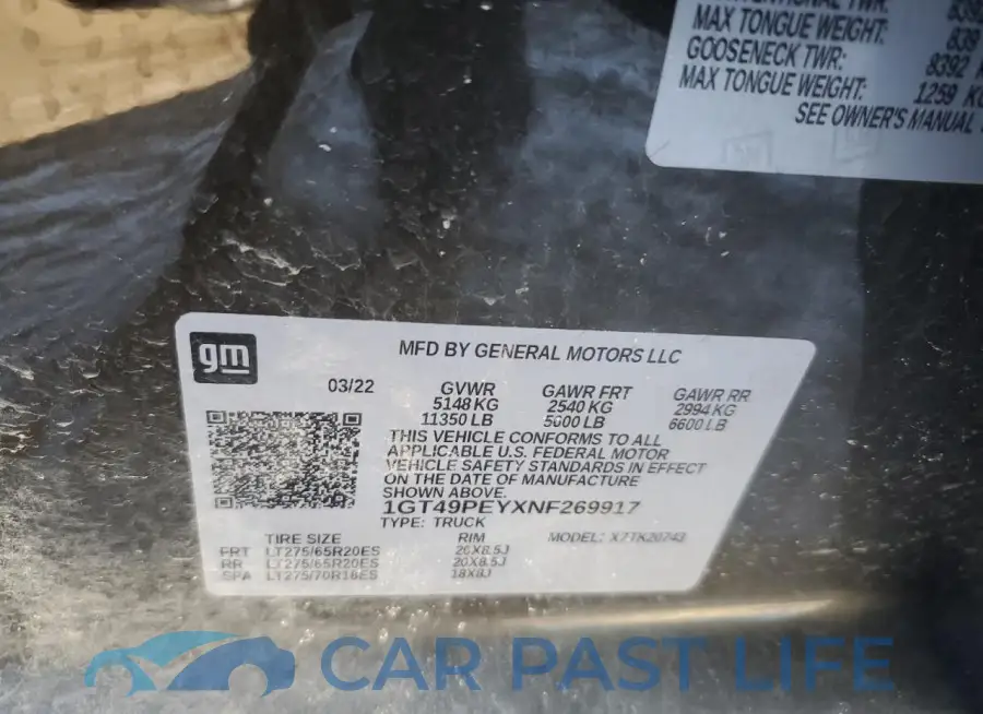1GT49PEYXNF269917# 12