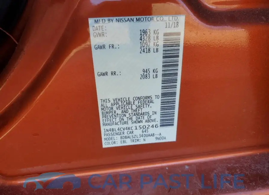 1N4BL4CV4KC150246# 12
