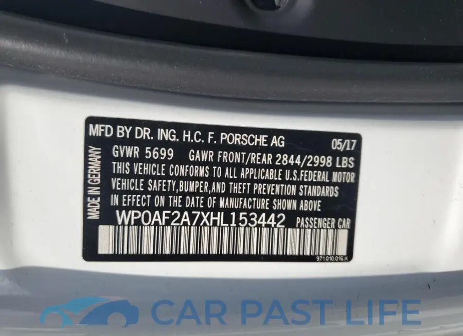 WP0AF2A7XHL153442# 12