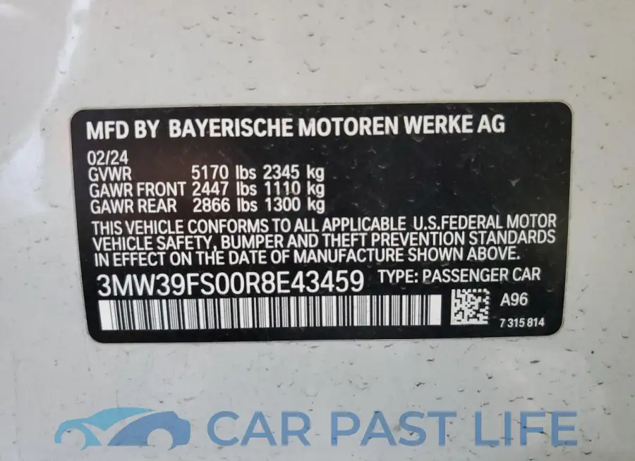 3MW39FS00R8E43459# 12