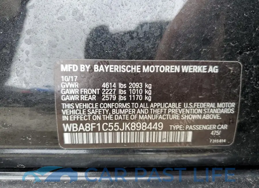 WBA8F1C55JK898449# 12
