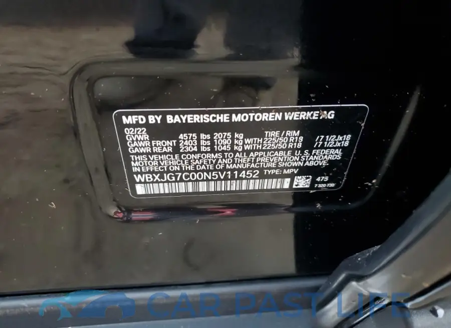 WBXJG7C00N5V11452# 14