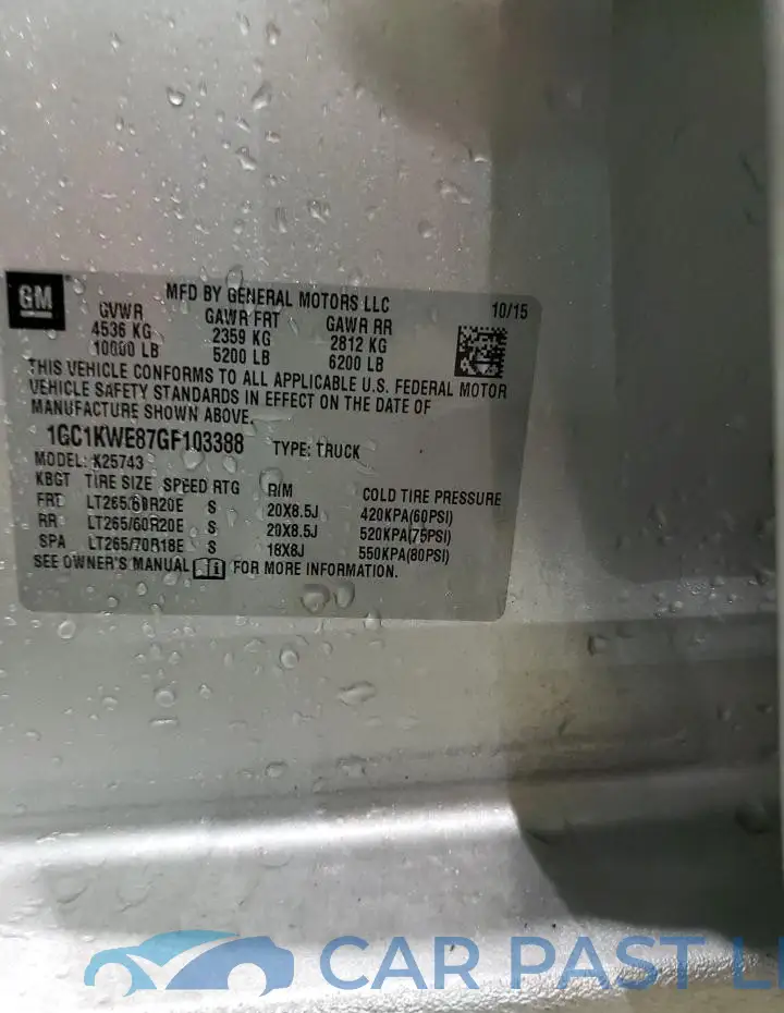 1GC1KWE87GF103388# 12