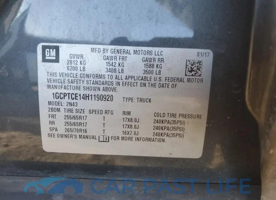 1GCPTCE14H1190920# 12